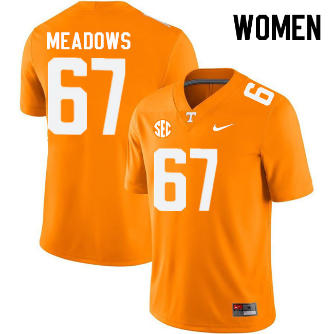 Women #67 Connor Meadows Tennessee Volunteers College Football Jerseys Stitched Sale-Orange